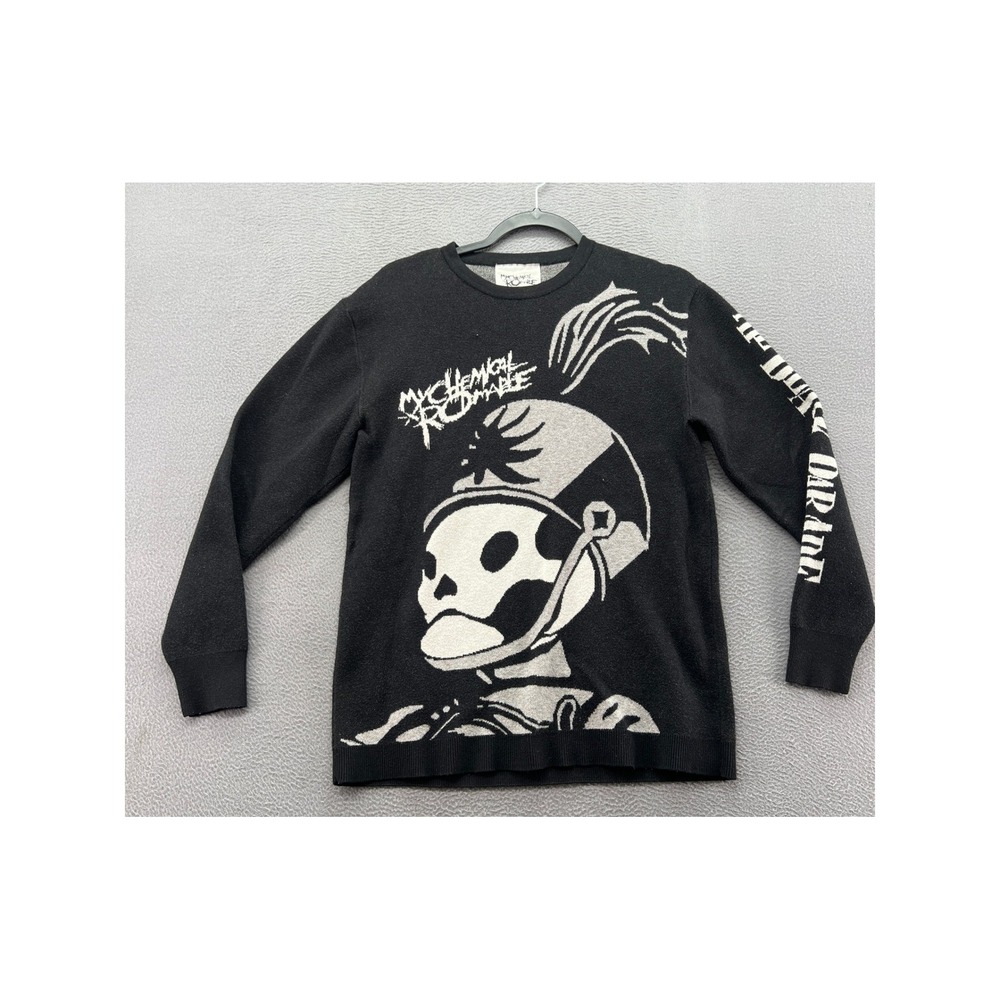 My Chemical Romance Sweater Sz S The Black Parade Skeleton Knit Black White